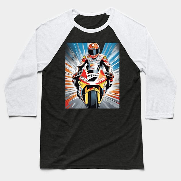 Race Bike Baseball T-Shirt by animegirlnft